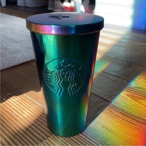 RARE Starbucks 16 oz. Metallic Mermaid Teal Blue Purple Reusable Tumbler Cup